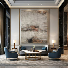 Load image into Gallery viewer, Neutral Textured Abstract with Brown Art for Industrial - chic Loft &amp; Rustic - themed Restaurant LargeART0967
