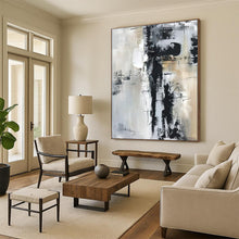 Load image into Gallery viewer, Custom Large - Scale Gray - Black Textured Abstract Art - Perfect for Contemporary Living Room &amp; Art Gallery Exhibition LargeART0799
