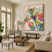 Load image into Gallery viewer, Watercolor - Style Abstract Floral Painting, Perfect for Botanical - Themed Bathroom &amp; Relaxing Reading Nook LargeART1817
