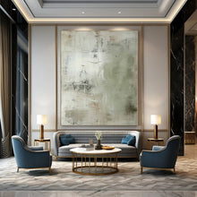 Load image into Gallery viewer, Light Green - Gray Abstract Painting, Perfect for Airy Living Room &amp; Calming Reading Nook LargeART1358
