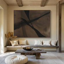 Load image into Gallery viewer, Abstract Painting on Canvas: Dark - Toned Organic Lines - “Mysterious Paths” DKH585
