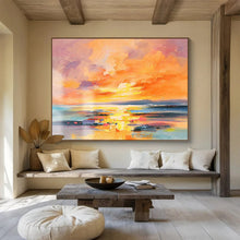 Load image into Gallery viewer, Colorful Abstract Sunset Sea Painting On Canvas DKH419

