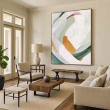 Load image into Gallery viewer, Soft Shapes in Green and White – Minimalist Abstract with Delicate Colors DTP257
