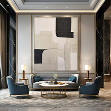 Load image into Gallery viewer, Grand Hand - painted Black &amp; White Geometric Layered Acrylic Art for Contemporary Lounges LargeART0148
