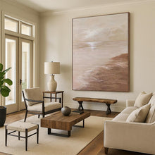 Load image into Gallery viewer, “Warm - Toned Seaside” – Soft beige sky and sea, with a textured, brownish shoreline. DTP341
