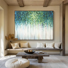 Load image into Gallery viewer, “Enchanted Forest Canopy” - Abstract Acrylic of Tree Tops, Fits Yoga Studio and Nursery DLZ206
