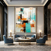 Load image into Gallery viewer, Colorful Geometric Abstract Canvas Painting, Ideal for Playful Kids’ Room &amp; Modern Art Café LargeART1272
