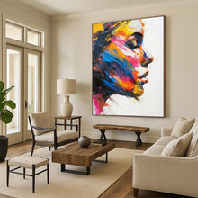 Load image into Gallery viewer, Expressionist Abstract Portrait, Vibrant Color - Splash Painting for Creative Studio &amp; Bold Living Room LargeART2243
