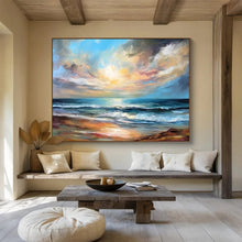 Load image into Gallery viewer, Colorful Seaside Sunset Abstract Art for Coastal Living Room &amp; Relaxing Spa DKH152
