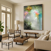 Load image into Gallery viewer, Hand - painted Substantial Dreamy Floral Abstract Acrylic Art for Whimsical Nurseries LargeART0073
