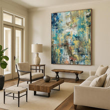 Load image into Gallery viewer, Hand - painted Oversized Colorful Abstract Mosaic Acrylic Art for Vibrant Family Rooms LargeART0035
