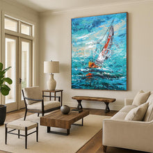 Load image into Gallery viewer, Impasto Sailing Adventure Art for Nautical Beach House &amp; Coastal Restaurant LargeART0915
