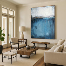 Load image into Gallery viewer, Abstract Blue Landscape Art for Modern Bedroom &amp; Calming Study LargeART0883
