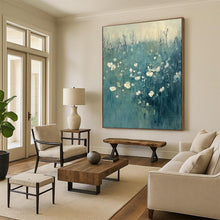 Load image into Gallery viewer, Blue - Toned Floral Abstract Painting, Ideal for Serene Bedroom &amp; Cozy Reading Nook LargeART1933
