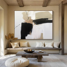 Load image into Gallery viewer, Abstract Painting with Black, White, and Beige for Industrial Loft &amp; Monochrome Gallery DKH313
