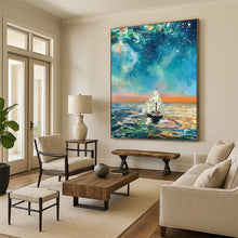 Load image into Gallery viewer, “Vibrant Countryside Vista” Abstract Painting on Canvas, Rustic Kitchen Decor DKH1049
