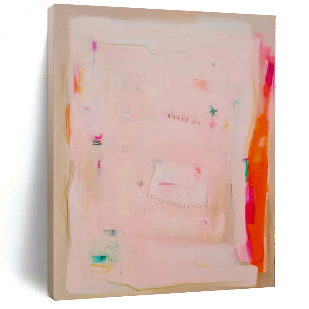 Large-Scale Custom Hand-Painted Abstract Canvas for Hallway & Hotel Lobby
