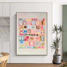 Load image into Gallery viewer, Pastel Geometric Abstract Painting, Suited for Minimalist Nursery &amp; Modern Home Office LargeART1849
