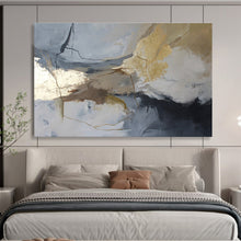 Load image into Gallery viewer, Gray Gold White Harmony Abstract Painting DKH519
