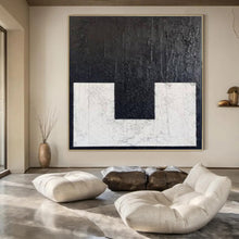 Load image into Gallery viewer, Black &amp; White Minimalist Form Acrylic Art, Great for Scandinavian - Style Home &amp; Serene Meditation Space LargeART1077

