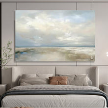 Load image into Gallery viewer, Soft - Colored Beach Abstract Painting for Coastal Bedroom &amp; Relaxing Yoga Studio DKH322
