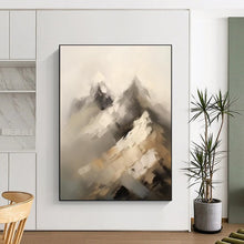 Load image into Gallery viewer, Gray &amp; White Abstract Mountain Painting, Perfect for Nature - Inspired Living Room &amp; Serene Office LargeART2092
