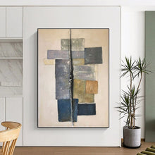 Load image into Gallery viewer, Large Geometric Neutral Abstract - Perfect for Modern Office Reception &amp; Contemporary Art Library LargeART0728
