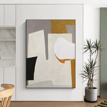 Load image into Gallery viewer, Gray, White, and Brown Geometric Shapes Acrylic Art - Suited for Contemporary Bedroom &amp; Art - focused Study LargeART0655

