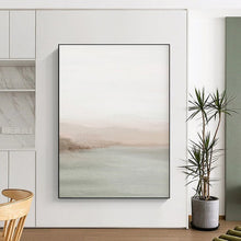 Load image into Gallery viewer, Light Pink &amp; Green Abstract Watercolor Painting, Ideal for Soft - Toned Bedroom &amp; Calming Yoga Studio LargeART2063
