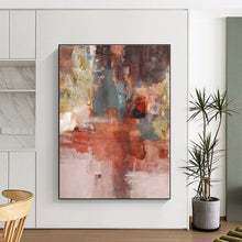 Load image into Gallery viewer, Warm Abstract with Red and Gold Acrylic Art - Suited for Cozy Living Room &amp; Rustic - style Restaurant LargeART0583
