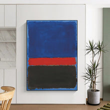 Load image into Gallery viewer, Blue, Red &amp; Black Color - Blocked Abstract Art, Perfect for Bold Living Room &amp; Creative Studio LargeART1954
