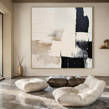 Load image into Gallery viewer, Neutral &amp; Black Abstract Acrylic Art, A Hit for Lounge &amp; Hotel Lobbies LargeART0978
