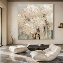 Load image into Gallery viewer, White Flower Abstract Painting, Suited for Elegant Dining Room &amp; Romantic Bedroom LargeART1330
