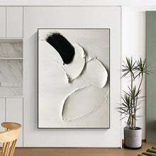Load image into Gallery viewer, “Black and White Impasto” - Minimalist Textured Art on Canvas DKH1665
