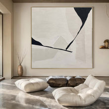 Load image into Gallery viewer, Large - Format Hand - painted Black &amp; White Geometric Cut - out Acrylic Art for Modern Offices LargeART0147
