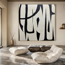 Load image into Gallery viewer, Bold Black - White Abstract Forms Abstract Canvas Painting, Perfect for Minimalist Gallery &amp; Chic Office Reception LargeART1133
