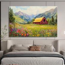 Load image into Gallery viewer, Idyllic Landscape Abstract Painting on Canvas - “Mountain Meadow Bliss” DKH727
