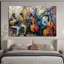 Load image into Gallery viewer, Colorful Jazz Band Painting on Canvas - “Vibrant Performers” DKH761
