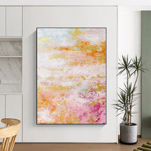 Load image into Gallery viewer, Hand - painted Massive Pastel - Filled Abstract Dreamscape Acrylic Art for Whimsical Nurseries LargeART0047
