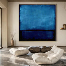 Load image into Gallery viewer, Deep Blue Monolith Abstract Canvas Painting, Perfect for Serene Bedroom &amp; Minimalist Office LargeART1185
