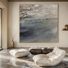 Load image into Gallery viewer, Hand - painted Oversized Gray - Blue Textured Abstract Acrylic Art for Industrial - Style Studies LargeART0115
