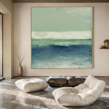 Load image into Gallery viewer, Green - Blue Abstract Layers Painting, Perfect for Nature - Inspired Living Room &amp; Calming Yoga Studio LargeART1378
