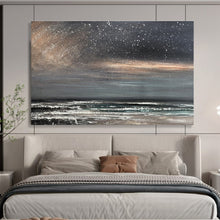 Load image into Gallery viewer, Dark Starry Ocean Abstract Painting for Industrial Loft &amp; Cosy Reading Nook DKH105
