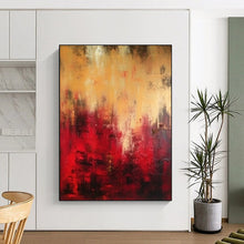 Load image into Gallery viewer, “Crimson Heatwave” – Red, Orange &amp; Black Abstract Acrylic with Fiery Textures DTP073
