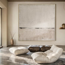 Load image into Gallery viewer, White - Gray Divided Abstract Painting, Ideal for Zen - Inspired Bathroom &amp; Understated Living Room LargeART1370
