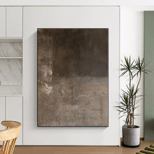 Load image into Gallery viewer, Muted Brown Textured Canvas Acrylic Art - Suited for Minimalist Den &amp; Neutral - toned Hallway LargeART0549
