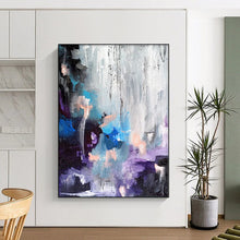 Load image into Gallery viewer, Hand - painted Large - sized Blue - Purple Abstract Composition Acrylic Art for Artistic Lounges LargeART0069
