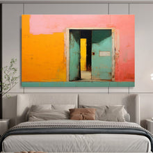 Load image into Gallery viewer, Color - Blocked Doorway Abstract Painting on Canvas - “Vibrant Threshold” DKH641
