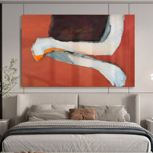 Load image into Gallery viewer, Hand - painted Large - dimension Orange - Background Collage Acrylic Art for Bold Living Rooms LargeART1783
