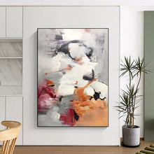 Load image into Gallery viewer, Massive Gray - Orange Abstract Fusion Acrylic for Art - Loving Lounge LargeART0300
